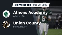 Recap: Athens Academy vs. Union County  2022