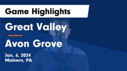 Great Valley  vs Avon Grove  Game Highlights - Jan. 6, 2024