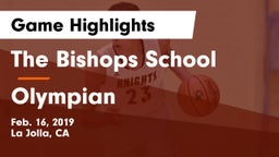 The Bishops School vs Olympian  Game Highlights - Feb. 16, 2019