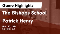 The Bishops School vs Patrick Henry  Game Highlights - Nov. 20, 2021
