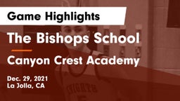 The Bishops School vs Canyon Crest Academy  Game Highlights - Dec. 29, 2021