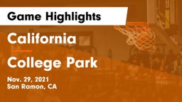 California  vs College Park  Game Highlights - Nov. 29, 2021