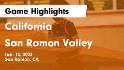 California  vs San Ramon Valley  Game Highlights - Jan. 13, 2023