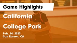 California  vs College Park  Game Highlights - Feb. 14, 2023