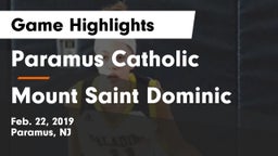 Paramus Catholic  vs Mount Saint Dominic Game Highlights - Feb. 22, 2019