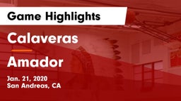 Calaveras  vs Amador  Game Highlights - Jan. 21, 2020