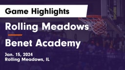 Rolling Meadows  vs Benet Academy  Game Highlights - Jan. 15, 2024