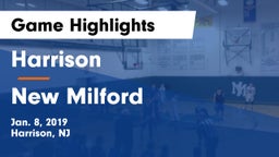 Harrison  vs New Milford  Game Highlights - Jan. 8, 2019