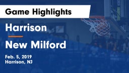 Harrison  vs New Milford  Game Highlights - Feb. 5, 2019