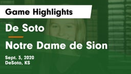 De Soto  vs Notre Dame de Sion  Game Highlights - Sept. 3, 2020