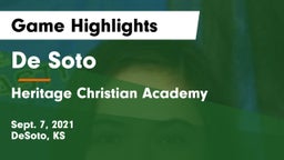De Soto  vs Heritage Christian Academy Game Highlights - Sept. 7, 2021