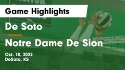 De Soto  vs Notre Dame De Sion Game Highlights - Oct. 18, 2022