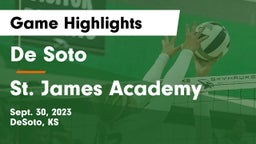 De Soto  vs St. James Academy  Game Highlights - Sept. 30, 2023
