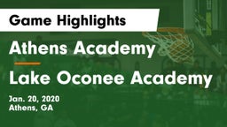 Athens Academy vs Lake Oconee Academy Game Highlights - Jan. 20, 2020