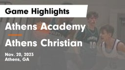 Athens Academy vs Athens Christian  Game Highlights - Nov. 20, 2023