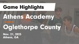 Athens Academy vs Oglethorpe County  Game Highlights - Nov. 21, 2023