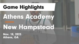 Athens Academy vs New Hampstead  Game Highlights - Nov. 18, 2023