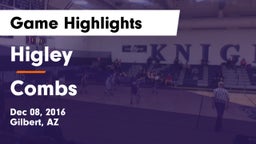 Higley  vs Combs Game Highlights - Dec 08, 2016