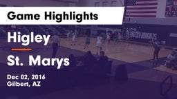 Higley  vs St. Marys Game Highlights - Dec 02, 2016