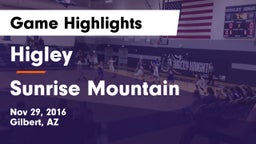 Higley  vs Sunrise Mountain  Game Highlights - Nov 29, 2016
