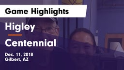 Higley  vs Centennial  Game Highlights - Dec. 11, 2018
