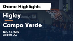 Higley  vs Campo Verde  Game Highlights - Jan. 14, 2020