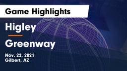 Higley  vs Greenway Game Highlights - Nov. 22, 2021