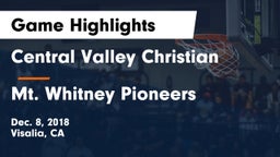 Central Valley Christian vs Mt. Whitney  Pioneers Game Highlights - Dec. 8, 2018