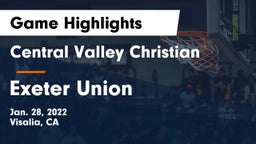 Central Valley Christian vs Exeter Union  Game Highlights - Jan. 28, 2022