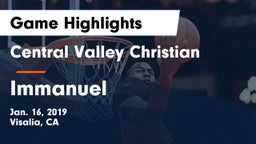 Central Valley Christian vs Immanuel  Game Highlights - Jan. 16, 2019