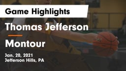 Thomas Jefferson  vs Montour  Game Highlights - Jan. 20, 2021