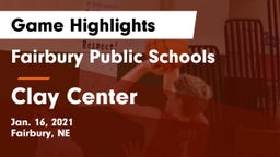Fairbury Public Schools vs Clay Center  Game Highlights - Jan. 16, 2021