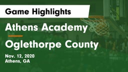 Athens Academy vs Oglethorpe County  Game Highlights - Nov. 12, 2020