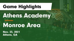 Athens Academy vs Monroe Area  Game Highlights - Nov. 23, 2021