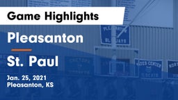 Pleasanton  vs St. Paul Game Highlights - Jan. 25, 2021