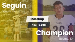 Matchup: Seguin  vs. Champion  2017