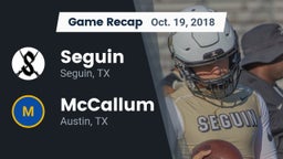 Recap: Seguin  vs. McCallum  2018