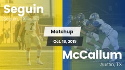 Matchup: Seguin  vs. McCallum  2019