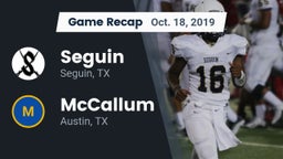 Recap: Seguin  vs. McCallum  2019