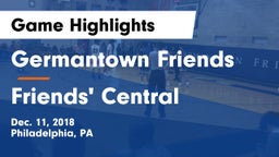 Germantown Friends  vs Friends' Central  Game Highlights - Dec. 11, 2018