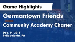 Germantown Friends  vs Community Academy Charter Game Highlights - Dec. 14, 2018