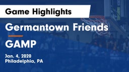 Germantown Friends  vs GAMP Game Highlights - Jan. 4, 2020