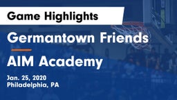 Germantown Friends  vs AIM Academy Game Highlights - Jan. 25, 2020