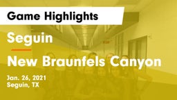 Seguin  vs New Braunfels Canyon Game Highlights - Jan. 26, 2021