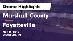 Marshall County  vs Fayetteville  Game Highlights - Nov 18, 2016