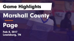 Marshall County  vs Page  Game Highlights - Feb 8, 2017