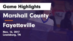 Marshall County  vs Fayetteville  Game Highlights - Nov. 16, 2017