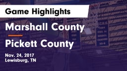 Marshall County  vs Pickett County Game Highlights - Nov. 24, 2017