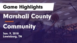 Marshall County  vs Community  Game Highlights - Jan. 9, 2018