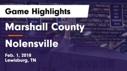 Marshall County  vs Nolensville Game Highlights - Feb. 1, 2018